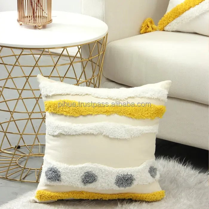 Popular Designer decorative Pillow Case Home Decor Jacquard Orange white Cushion Covers Decorative Pillow