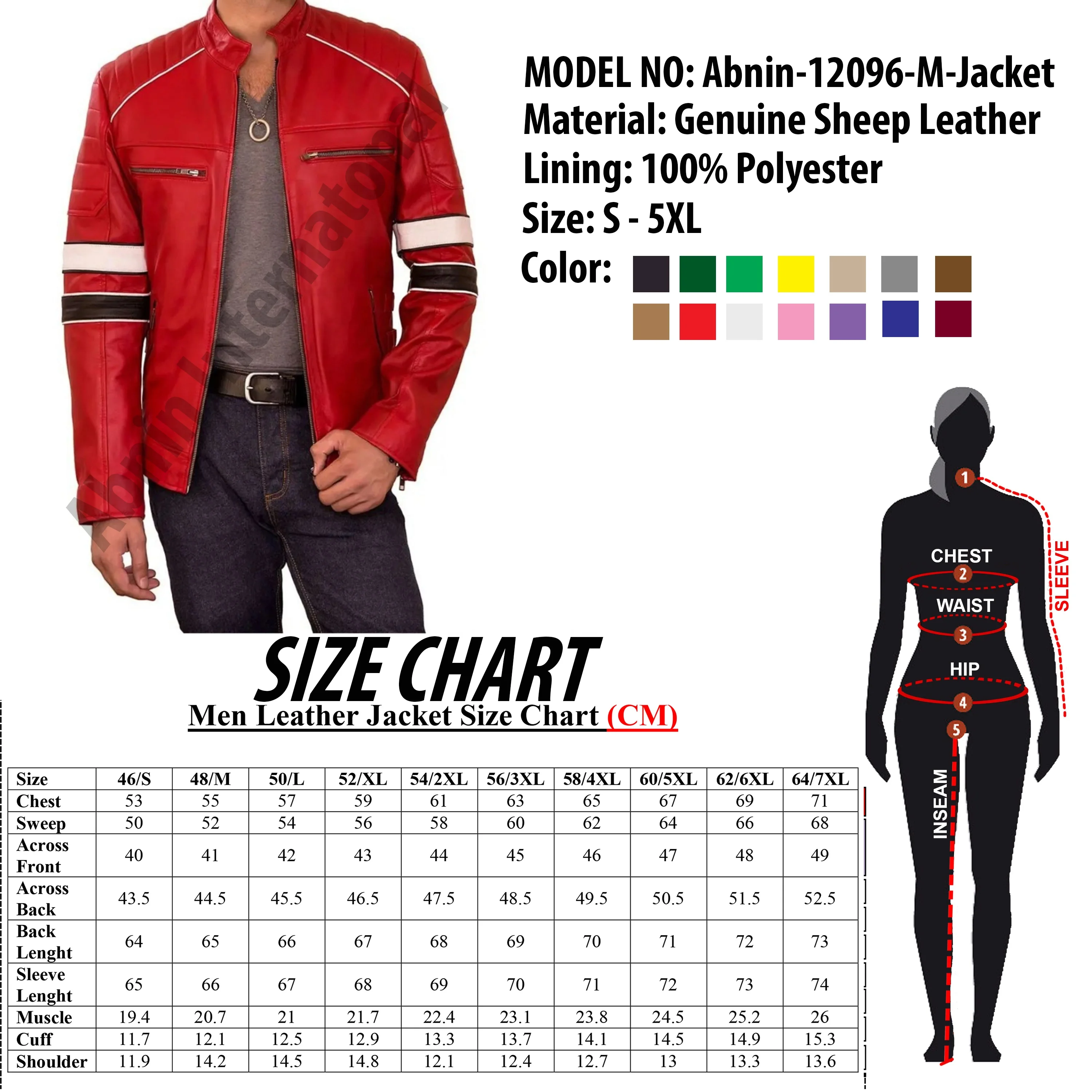 Men Fashion Red Cow Leather Jacket/Men leather Jackets/Made in Pakistan Leather Jackets For Men