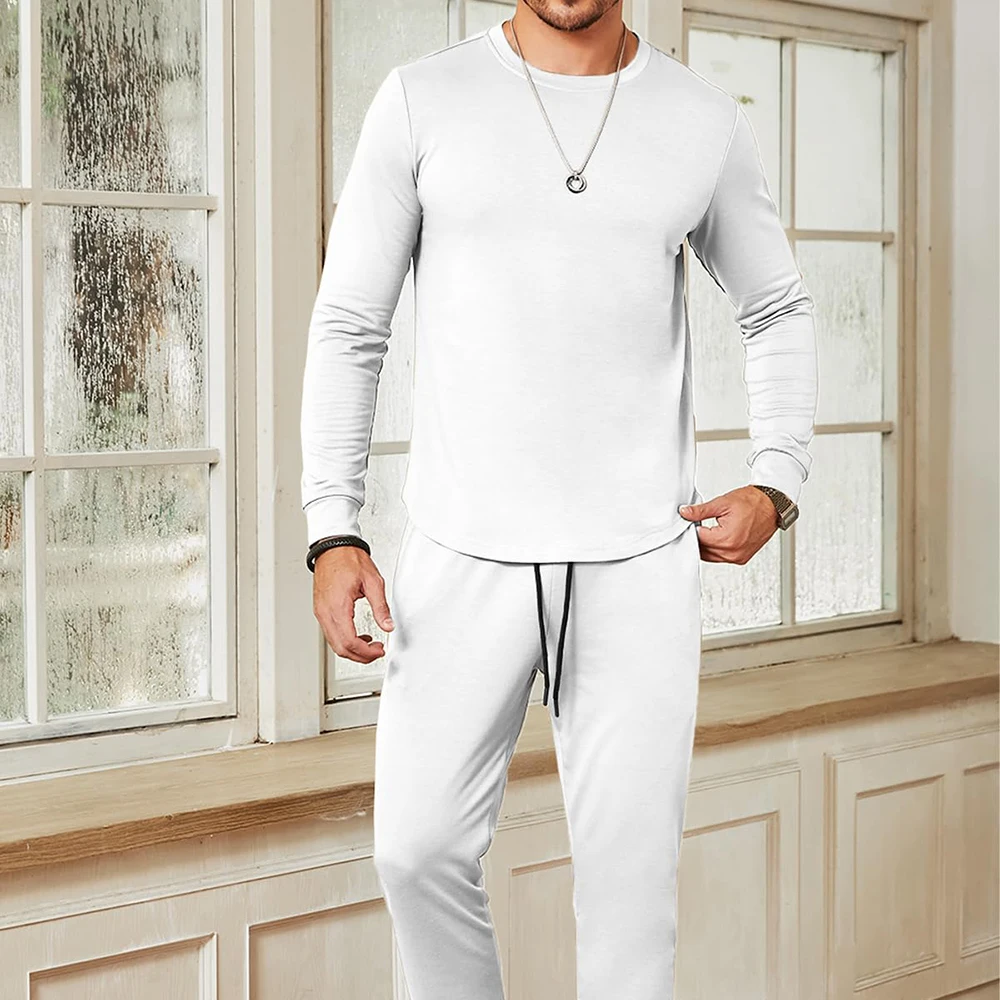 Private Label Blank SweatSuit Men Plain Slim Fit Custom Sweatsuit with Custom Logo Summer Two 2 Piece Set for Men
