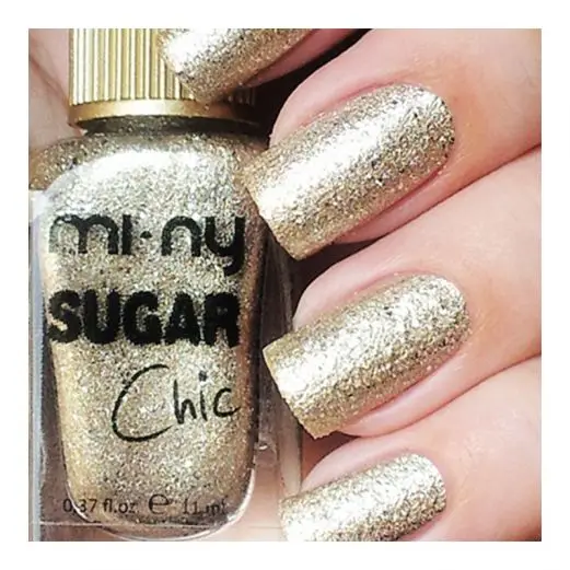 MI-NY  ITALIAN BRAND, SUGAR CHIC COLLECTION  4 FREE NAIL POLISH, NON TOXIC, COLOR NAME: GOLD CARAMEL , SIZE 11 ML