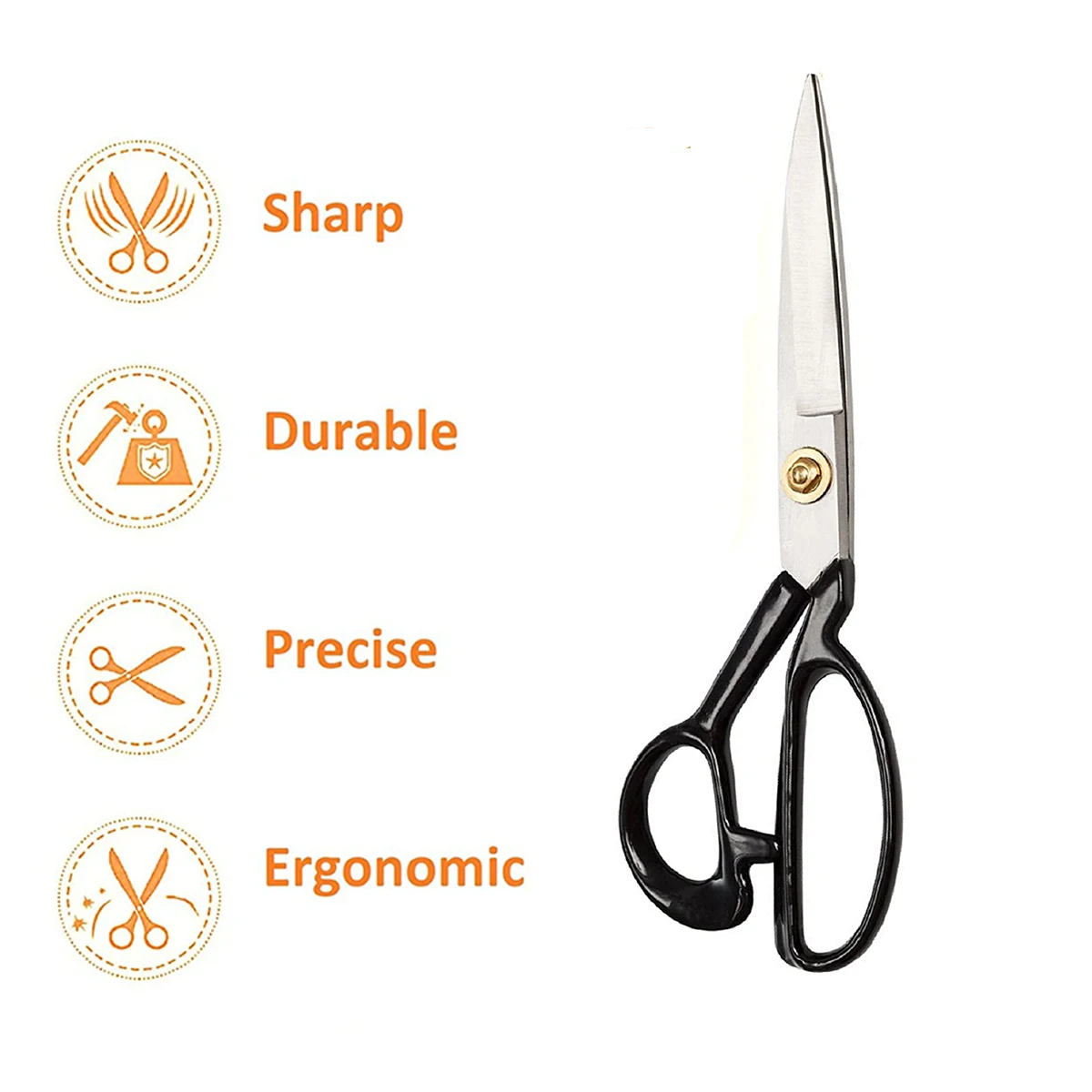 Dressmaking Scissors 10 Inch Stainless Steel Sharp Shears For cutting Fabric Clothes, Leather, Sewing & Tailoring