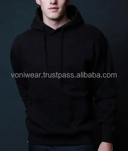 Plain Black hoodies Heavyweight Pullover Fleece Cotton Hoodie Custom Design Colors And Sizes High Quality Hoodie For Mens