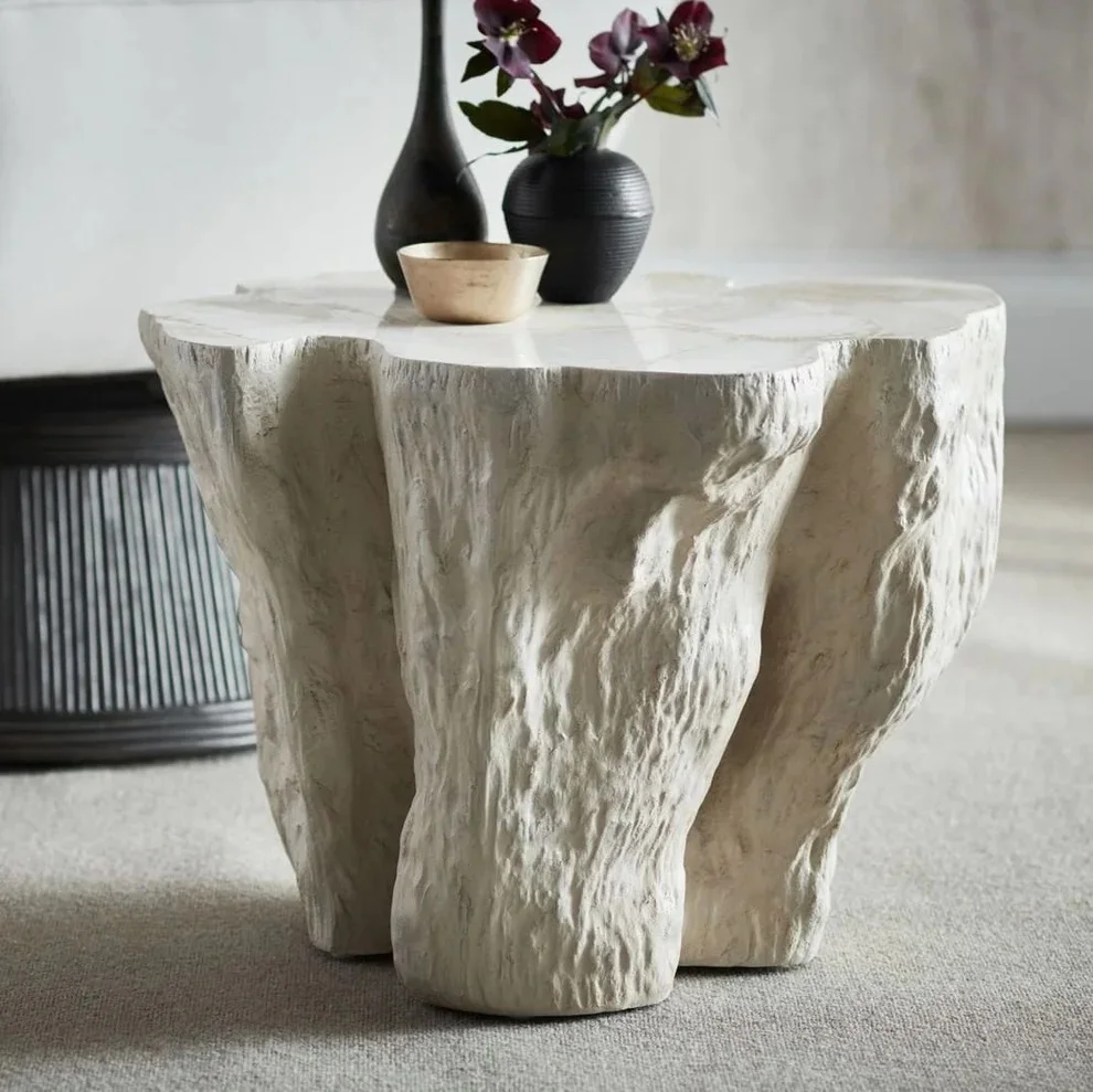wabi-sabi design Glass fiber Reinforced Concrete  attractive shape side table  cafe table concrete table for living room