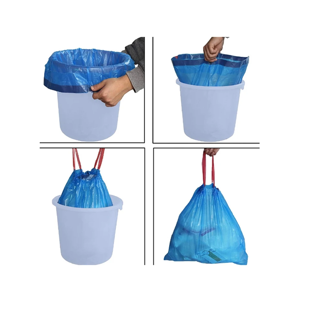 Vietnam Manufacturer Customization Disposable Plastic Recycle Drawstring Trash Kitchen Biodegradable Garbage Trash Bag