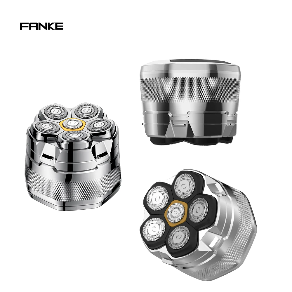 Fanke FK-8750 новая водонепроницаемая 6D электрическая лысый станок со светодиодным дисплеем Беспроводная перезаряжаемая Мужская Вращающаяся бритва
