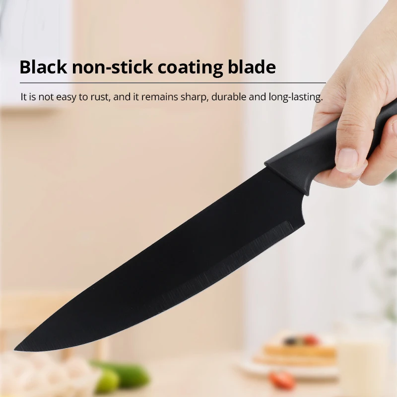 Raybin 2025 высококачественный черный 14 шт. Лучшие ножи из нержавеющей стали 3Cr13 дамасский нож для стейка набор с ручкой Pp кухни