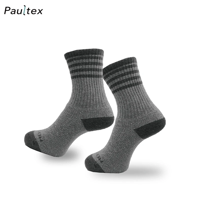 Men Winter Wool Socks Logo with Full Terry Structure