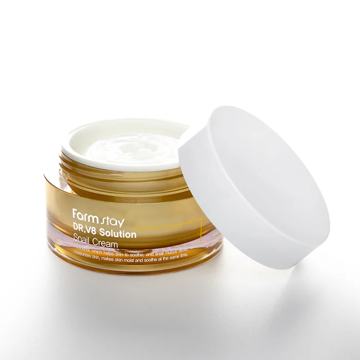 FARMSTAY DR-V8 SOLUTION SNAIL CREAM - made in Korean Cosmetic - Anti-Wrinkle, Anti-Aging, Whitening, Moisturizing intensive