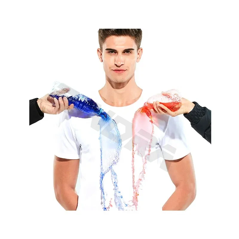 New Nano Hydrophobic Stain Resistant Round Neck T Shirts Men Waterproof Custom Logo Short Sleeve Quick Dry T-shirt
