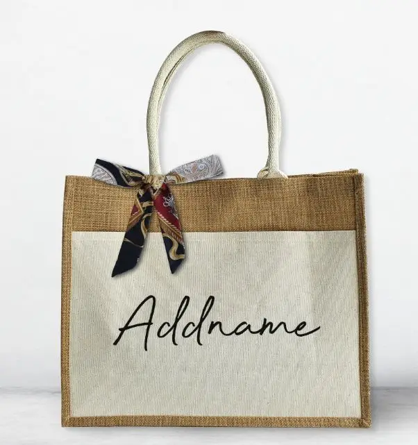 Jute burlap bags from India, perfect for everyday shopping and groceries, made entirely from natural fibers of Indian origin.