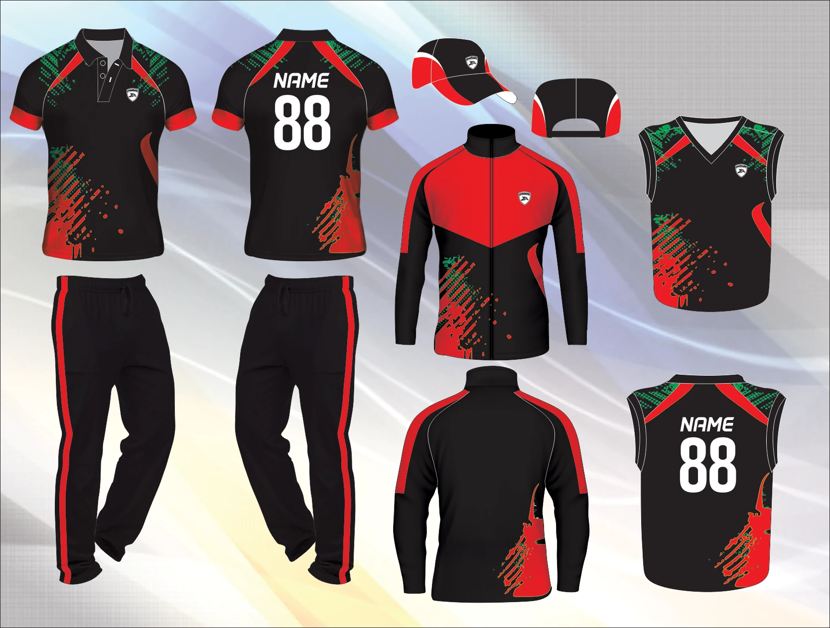 Made in India Powerhawke Latest Design 2022 Cricket Uniform Full Sleeve Collar Jersey with Cricket Jumper and Jacket