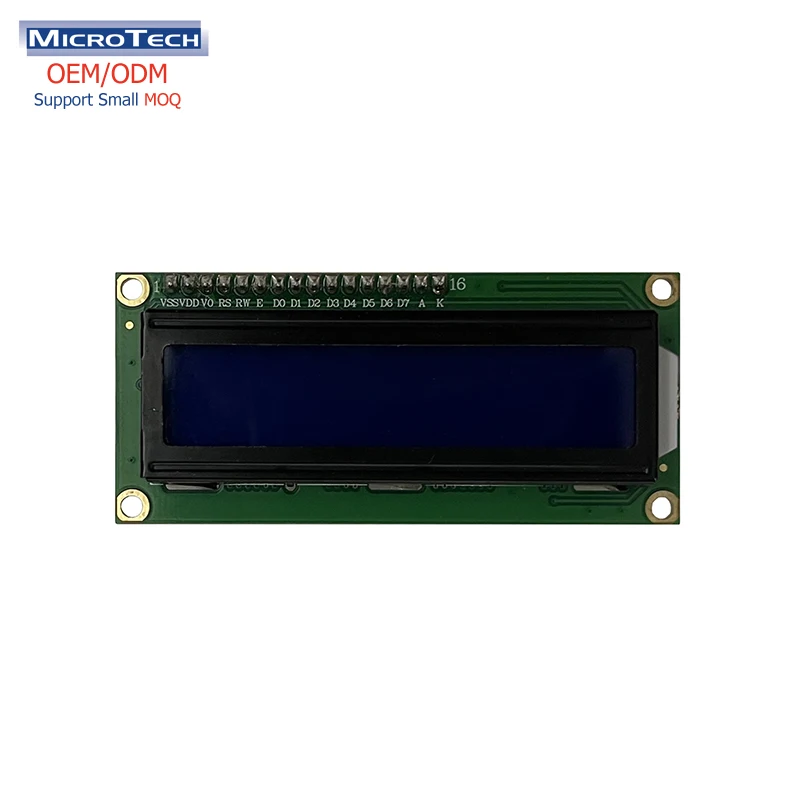 Factory OEM ODM lcd 1602 STN 16*2 COB blue screen 5V module with IIC adapter board interface  Dot matrix module