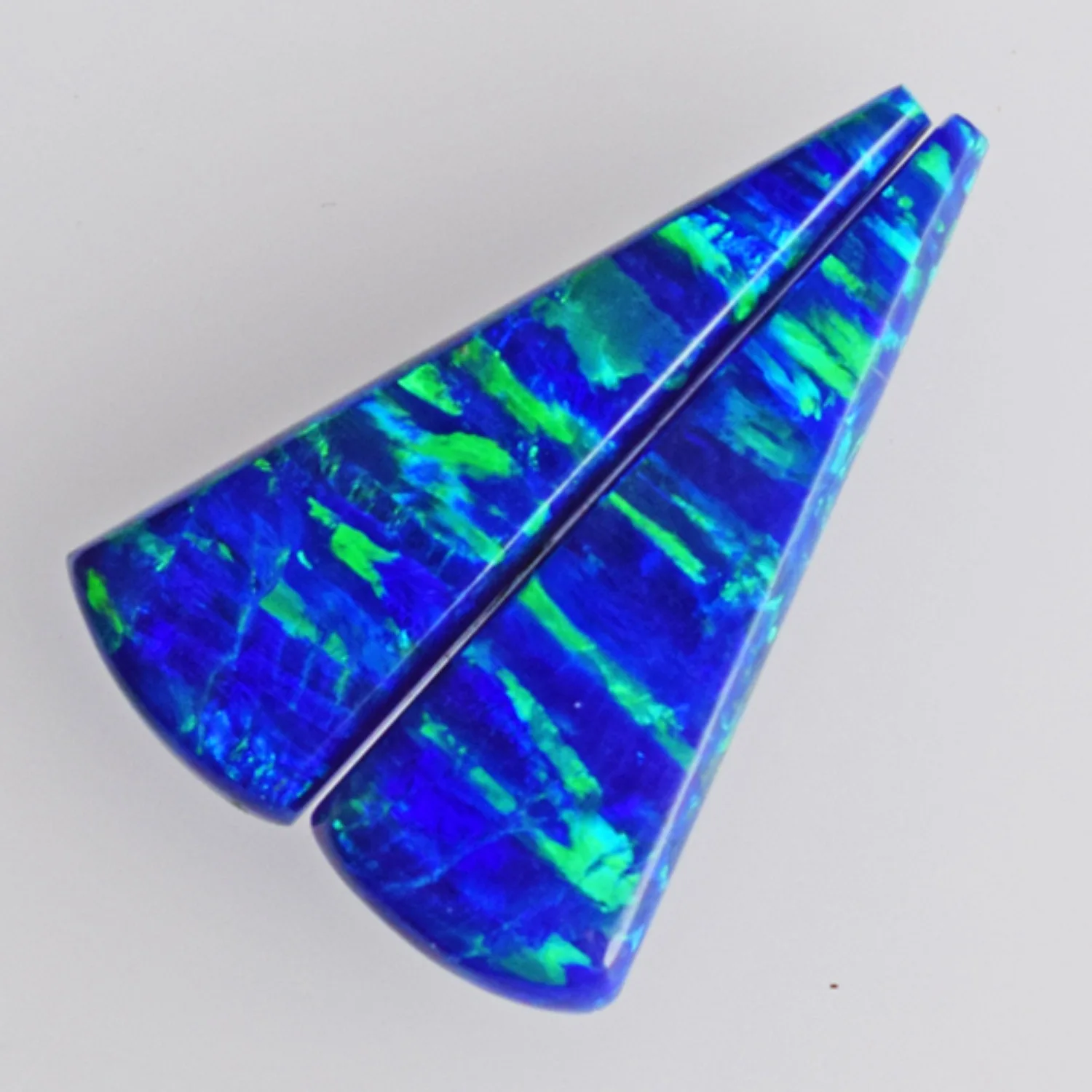 Cabochon Size 22x6x2.5 MM Earrings Jewelry Making Pair Gemstone Fire Opal Supply Handmade Pair Sparkling Blue Green Fire Opal