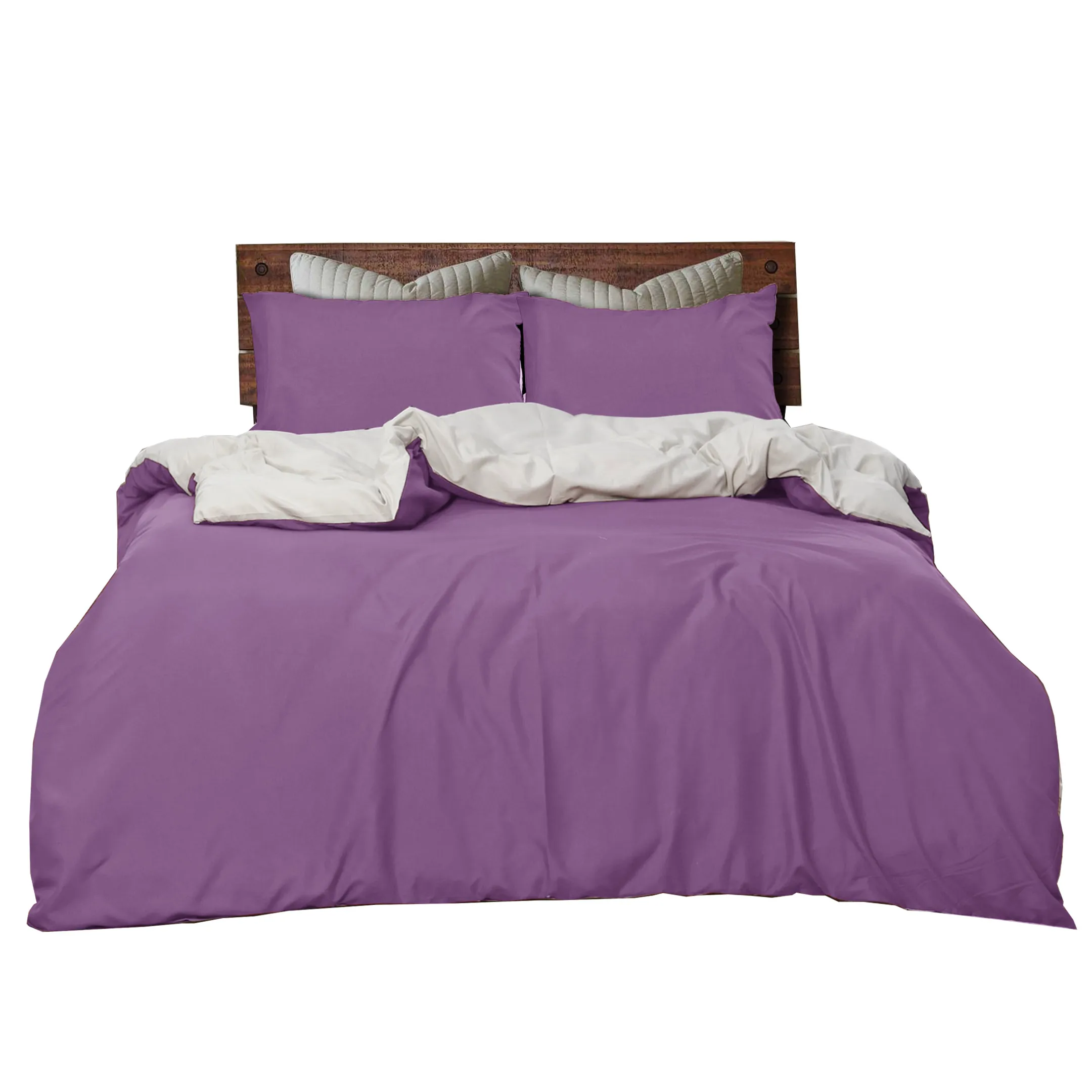 High Quality custom Purple & Silver Reversible Duvet Cover Set bedding set