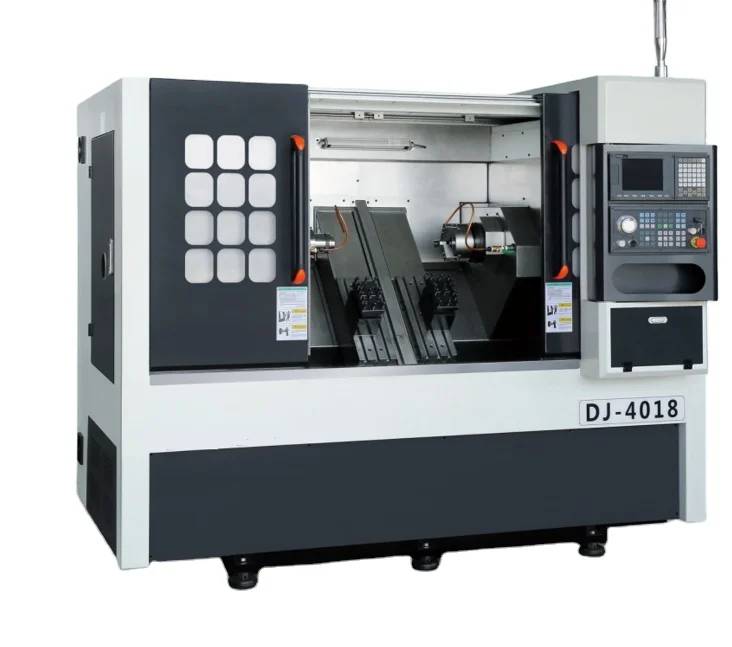 InclinedCNC Machine  Bench Lathes Full Automatic Slant Bed Metal Chinese Horizonta bed biaxial butt  lathe