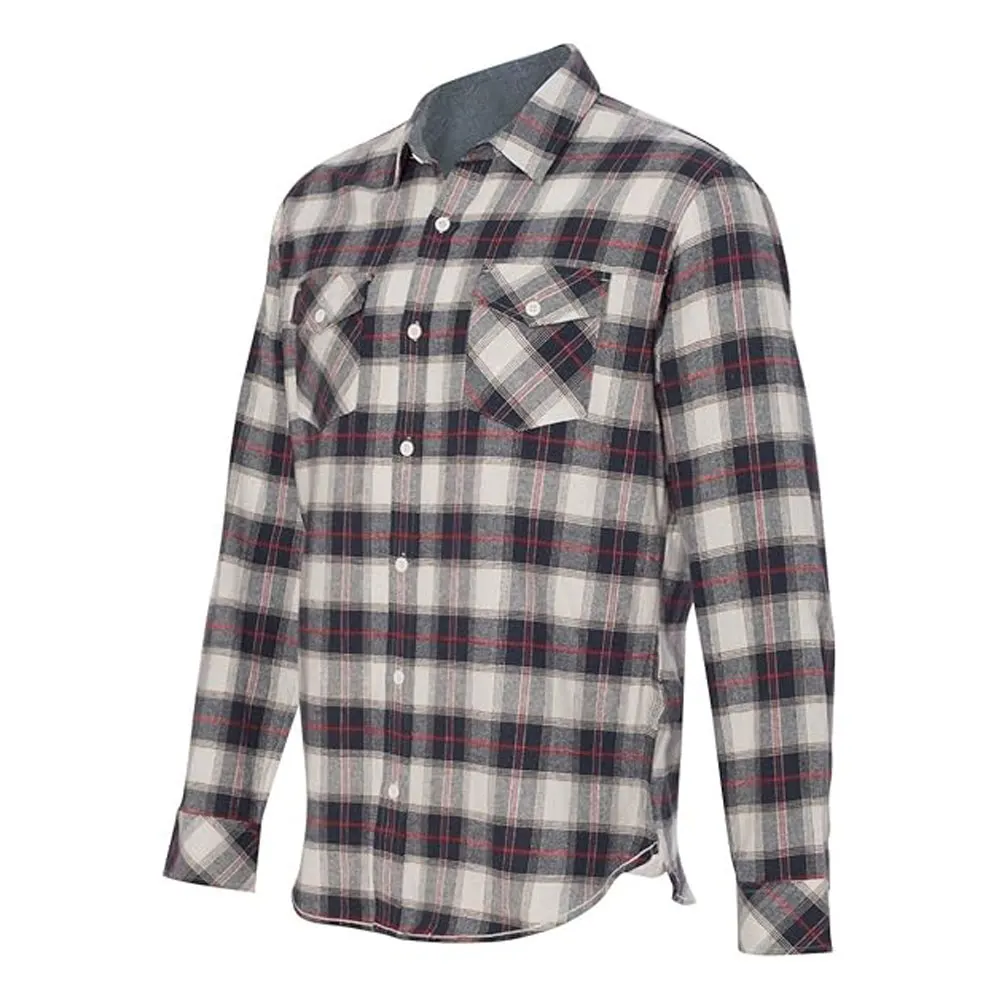 Reasonable Price Men Red White Blue Plaid Long Sleeve Button-Down Shirt Available In All Styles And Design