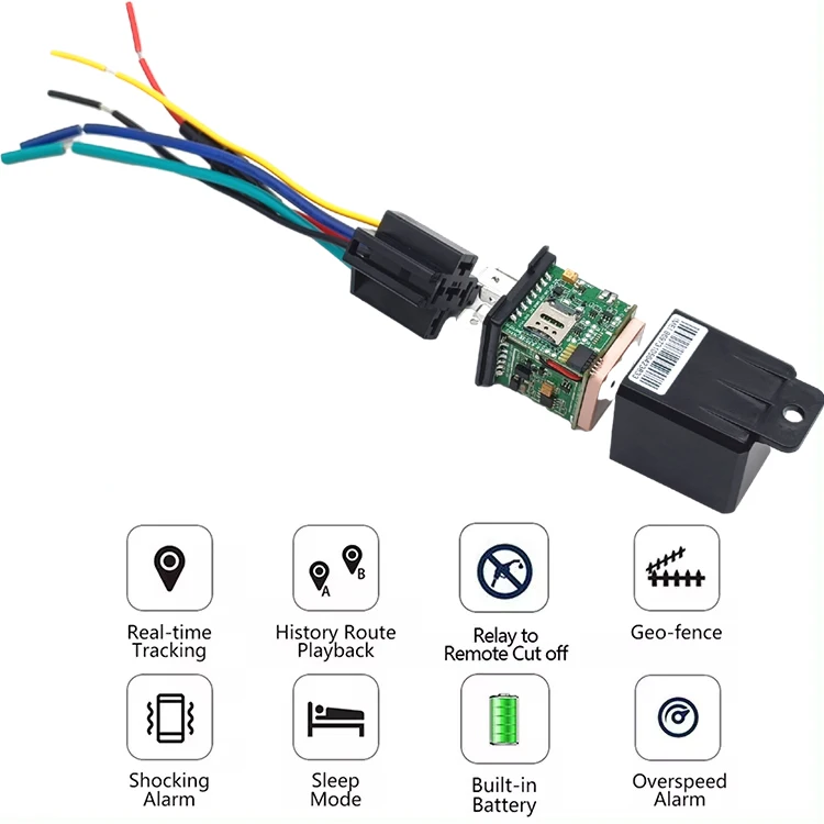 Relay 4G GPS tracker CA001 IP67 waterproof Hide Installing and  Remote Control control the car
