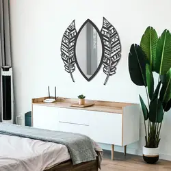 new top selling home decor metal wall mirror frame new leafy design wall hanging mirror frame for home & hotel
