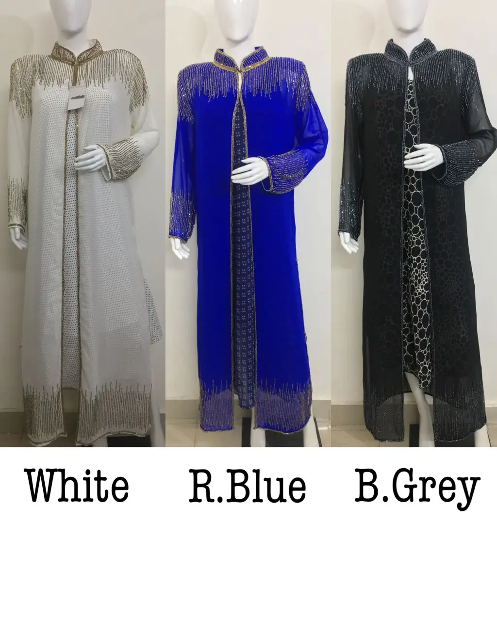 New Fancy Trendy Party Cocktail Evening Wear Cardigan Shrug Kaftan Coat Abaya Long Maxi Dress Wholesale Bulk Price USA UK Spain