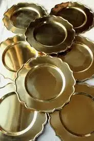 Wedding banquet restaurant table decoration gold charge plate
