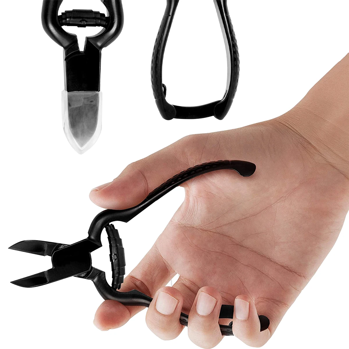 Professional Toenail Clippers for Thick Or Hard Toenails Titanium Plated Stainless Steel Toe Nail Clipper (Black)