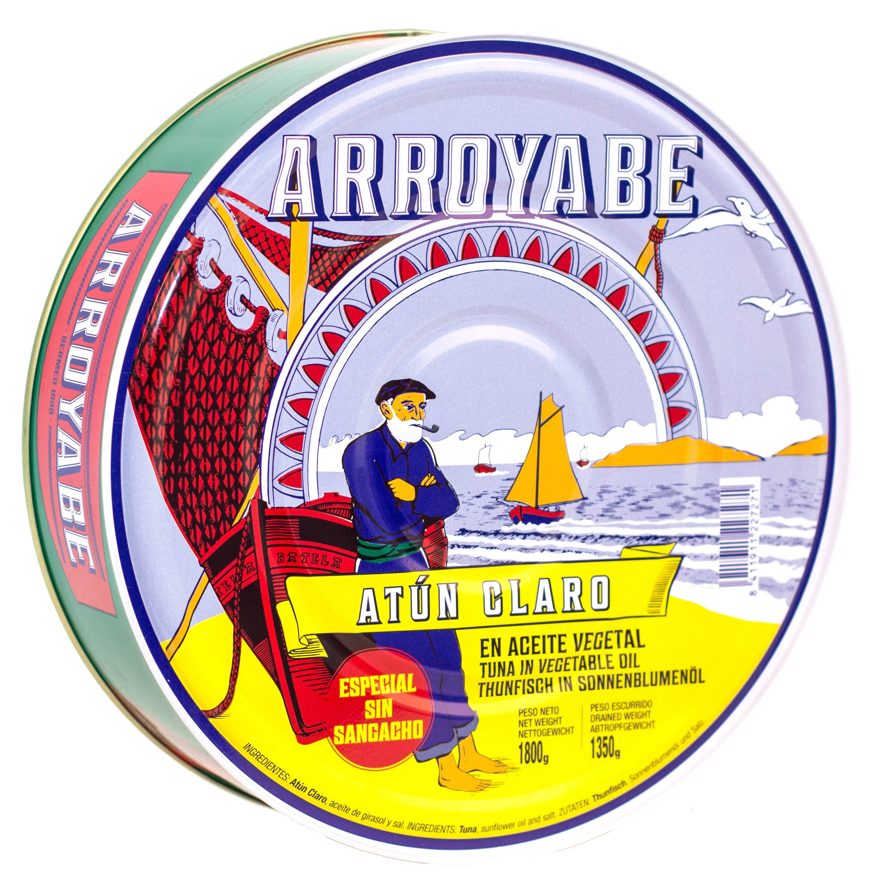 Yellowfin Tuna in sunflower oil can 1800 gr