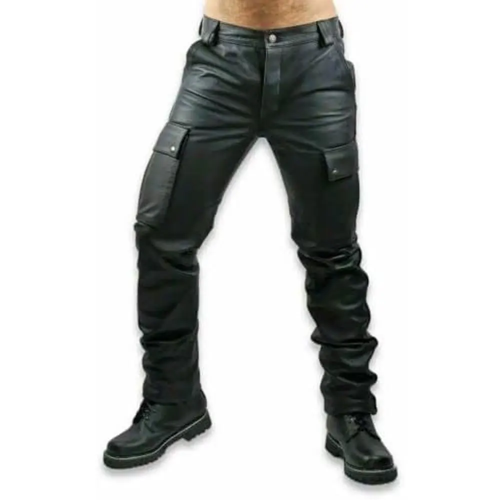 Wholesale Leather Cargo Pants Sportswear Pants Winter Use Men Leather Cargo Pants For Sale USA 2024