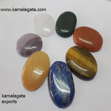 Natural Gemstone Worry Stone Chakra Set Pocket Tumble Stone Crystal Worry stones Chakra reiki Set