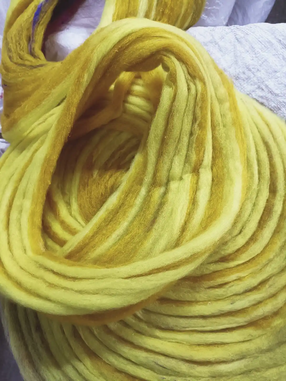 custom made sari silk sliver in jewel multi colored tones suitable for yarn and fiber stores for resale