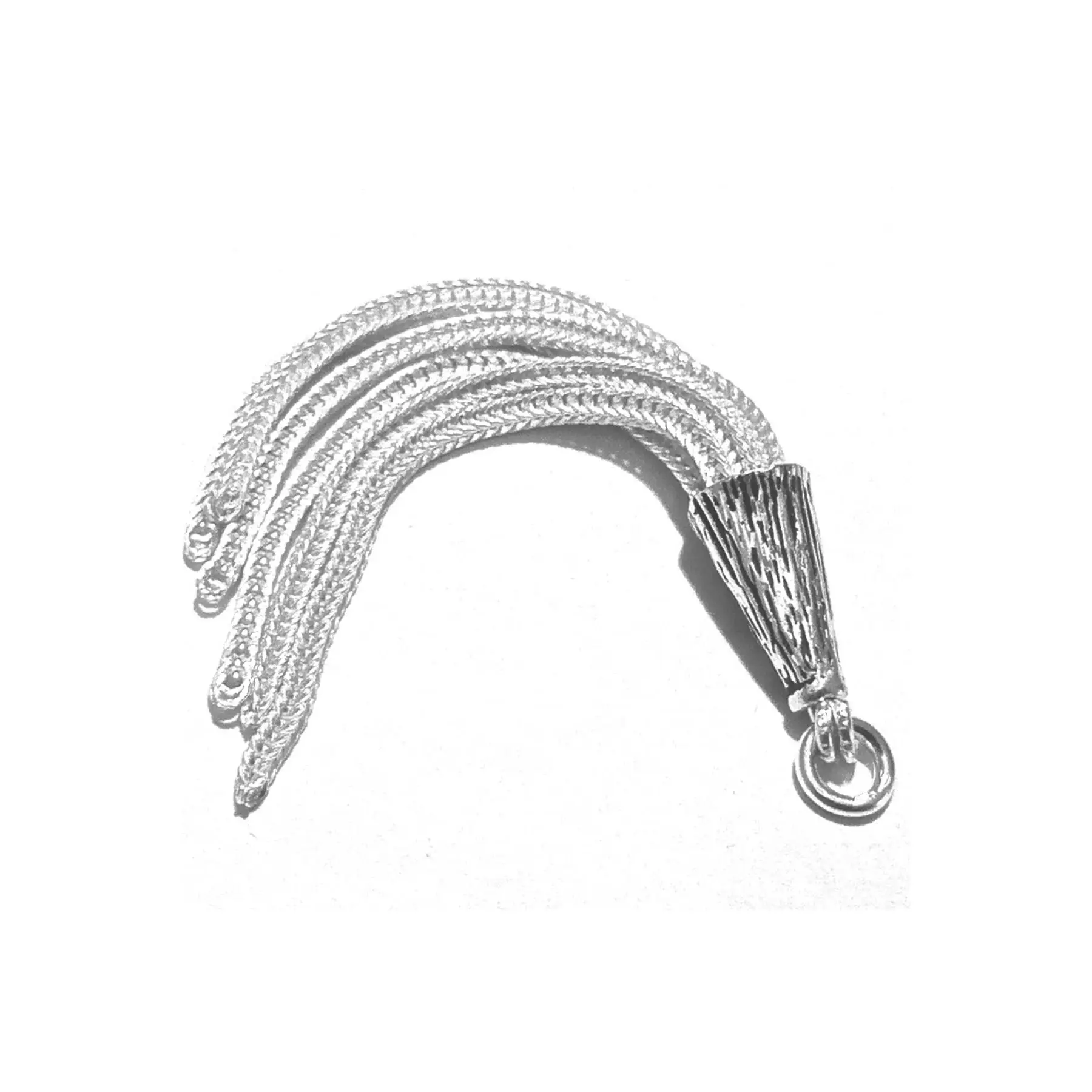 Turkish 925 Sterling Silver Simple Tassel 5.50 cm 4 Gram ID 6233 Fine Pendants & Charms