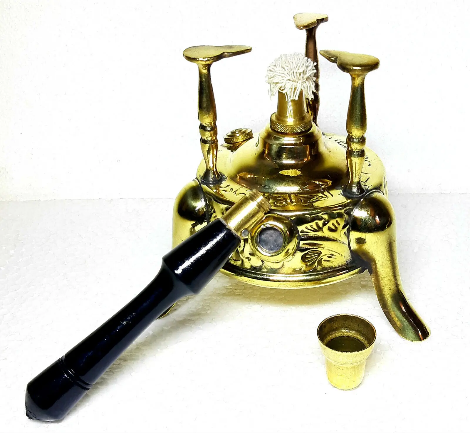 HANDCRAFTED TURKISH COFFEE POT WITH WOODEN POLISHED HANDLE Brass Coffee Pot with Wooden Handle