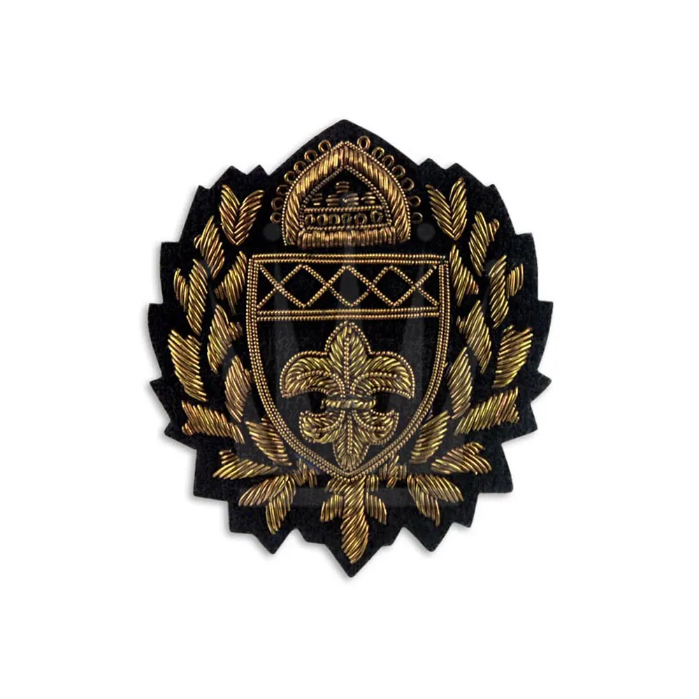 Wholesale New Arrival Handmade Bullion Wire Badges Custom Logo Metal Badges for Decoration High Quality Hot Sale Product