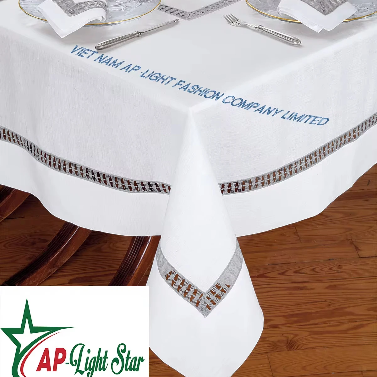HIGHT QUALITY TABLE CLOTH- HANDMADE EMBROIDERY 100% COTTON/LINEN
