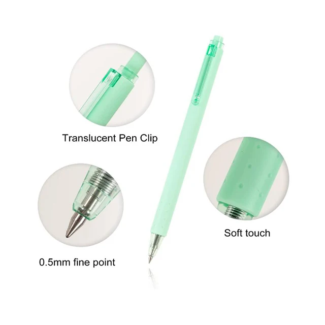 Plastic Pens Retractable Soft Touch 0.5mm Fine Point Refill with Gel Ink Tips Pen and Custom Logo