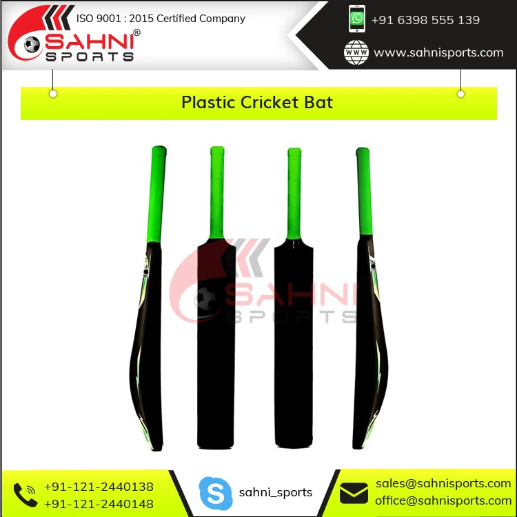 Strong and Lightweight High Quality Molded Plastic Cricket Bat for PVC Wind Ball, Plastic and Light Cricket Tennis Ball