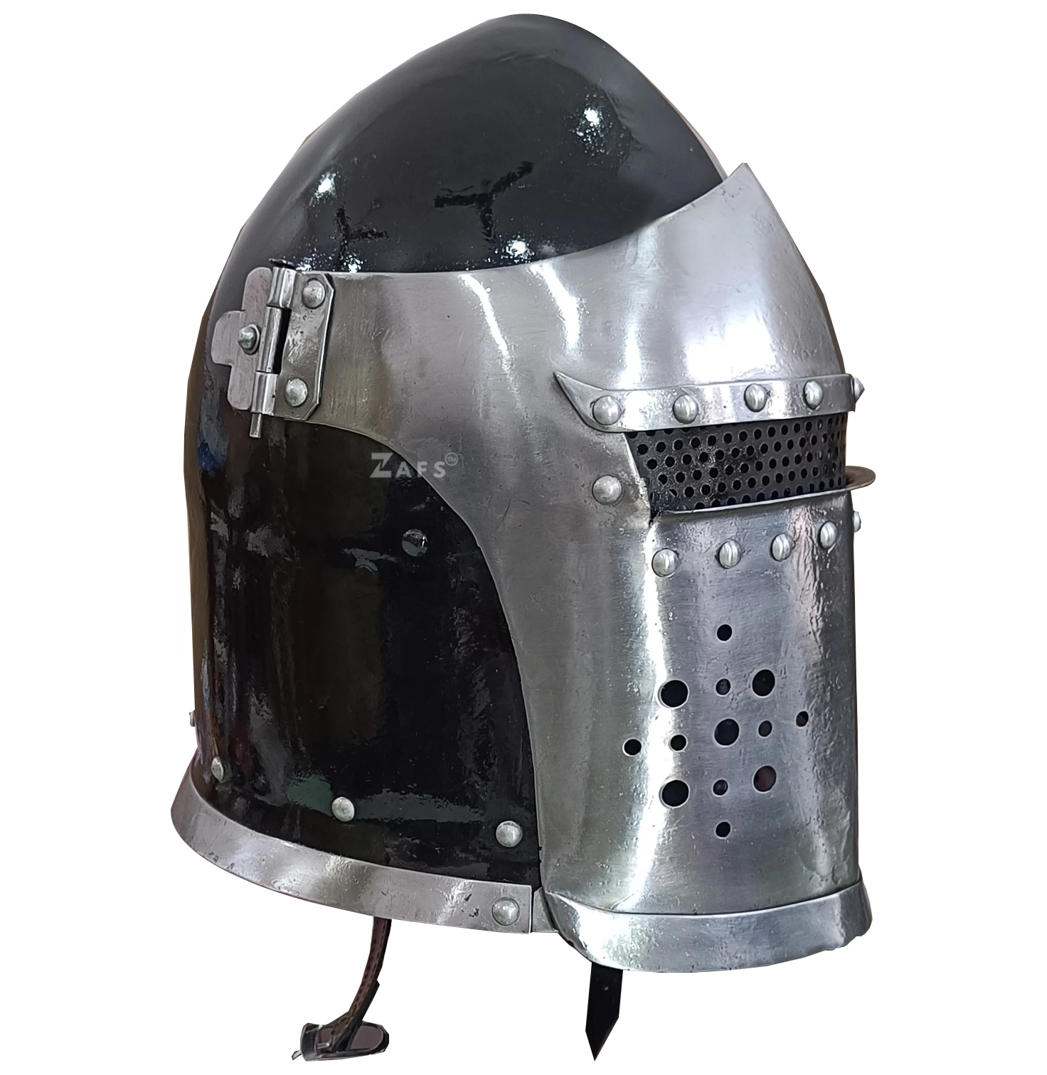 Medieval Barbuta Helmet Great Knight Templar Helmet for SCA 18GA Great Helmet Collectible Medieval Armor