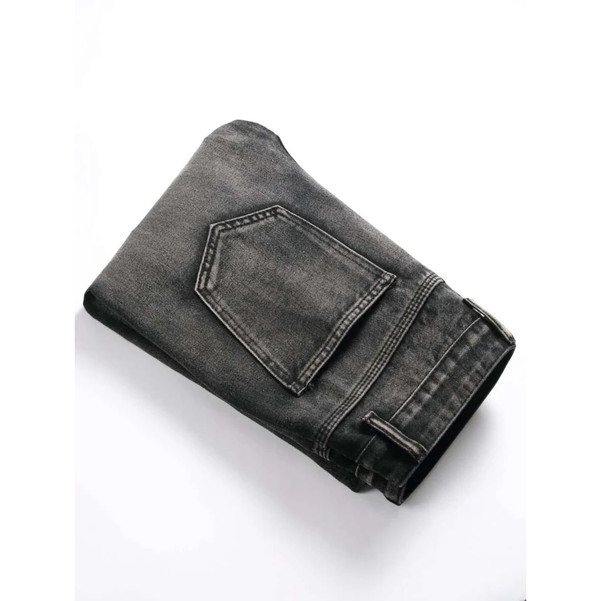 Wholesale Distressed Jeans Men Black Stretchy Slim Fit Hip Hop Destroyed Broken Holes Ripped Man Breathable  Frayed Denim Pants