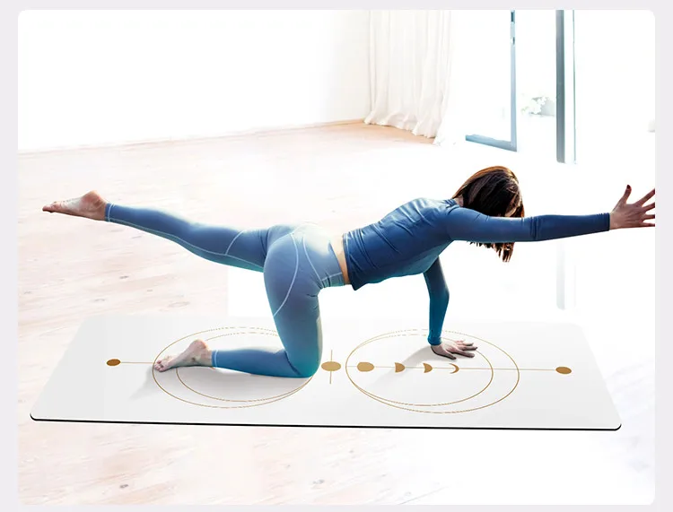 Frost White Beige Special Nude Curve Arch Oval Shape Sticky Non Slip Custom Eco Vegan Pu Rubber Yoga Mat