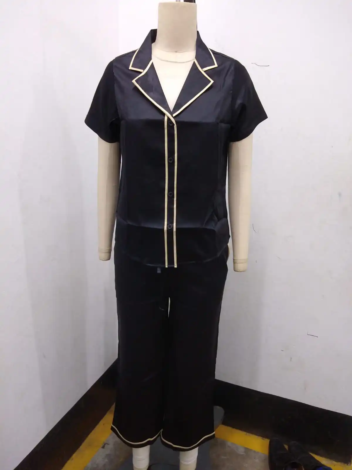 Hot Sale Full & Short Length Sleepwear Plus Size Two Pieces Pajama Set Customize Logo Nightwear with Pockets for all Season