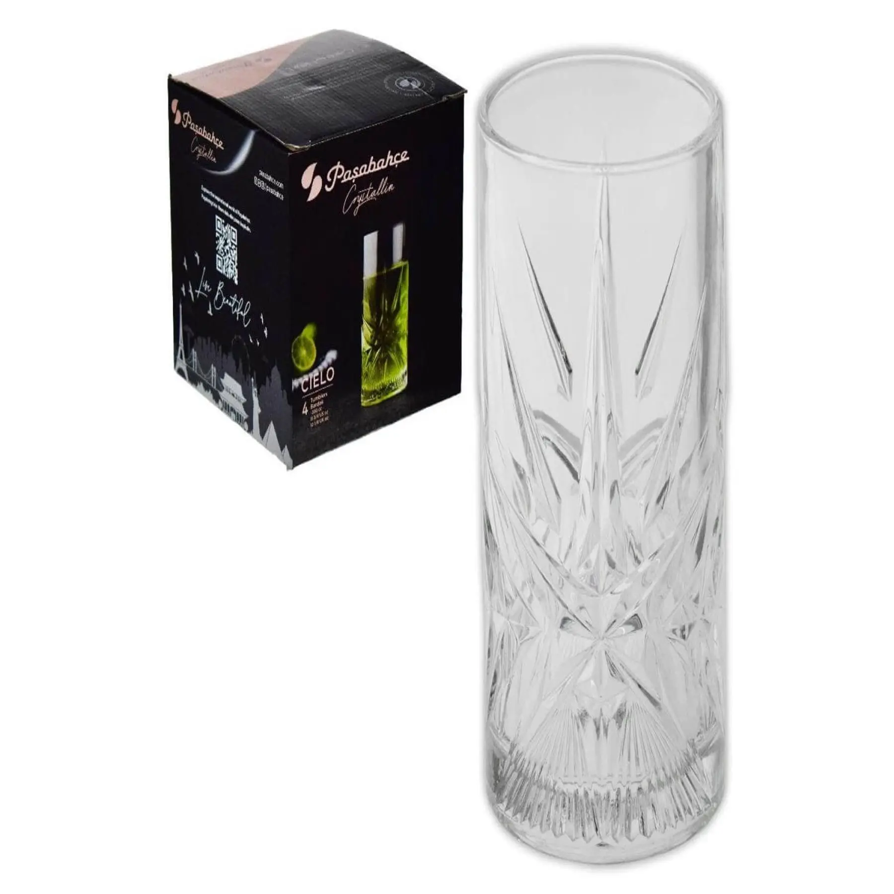 68475 Cielo Soft Drink Glass 350 cc Crystal 4 PIECE