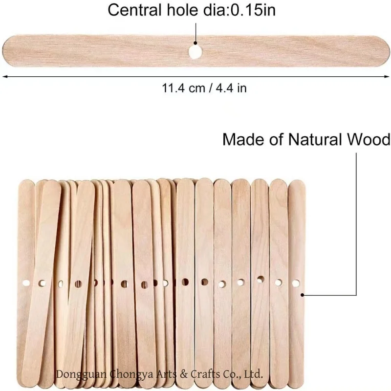 4.4Inches DIY Wooden Candle Wick Holders and Wick Clips for Candle Centering Tool Fragrance Accessories