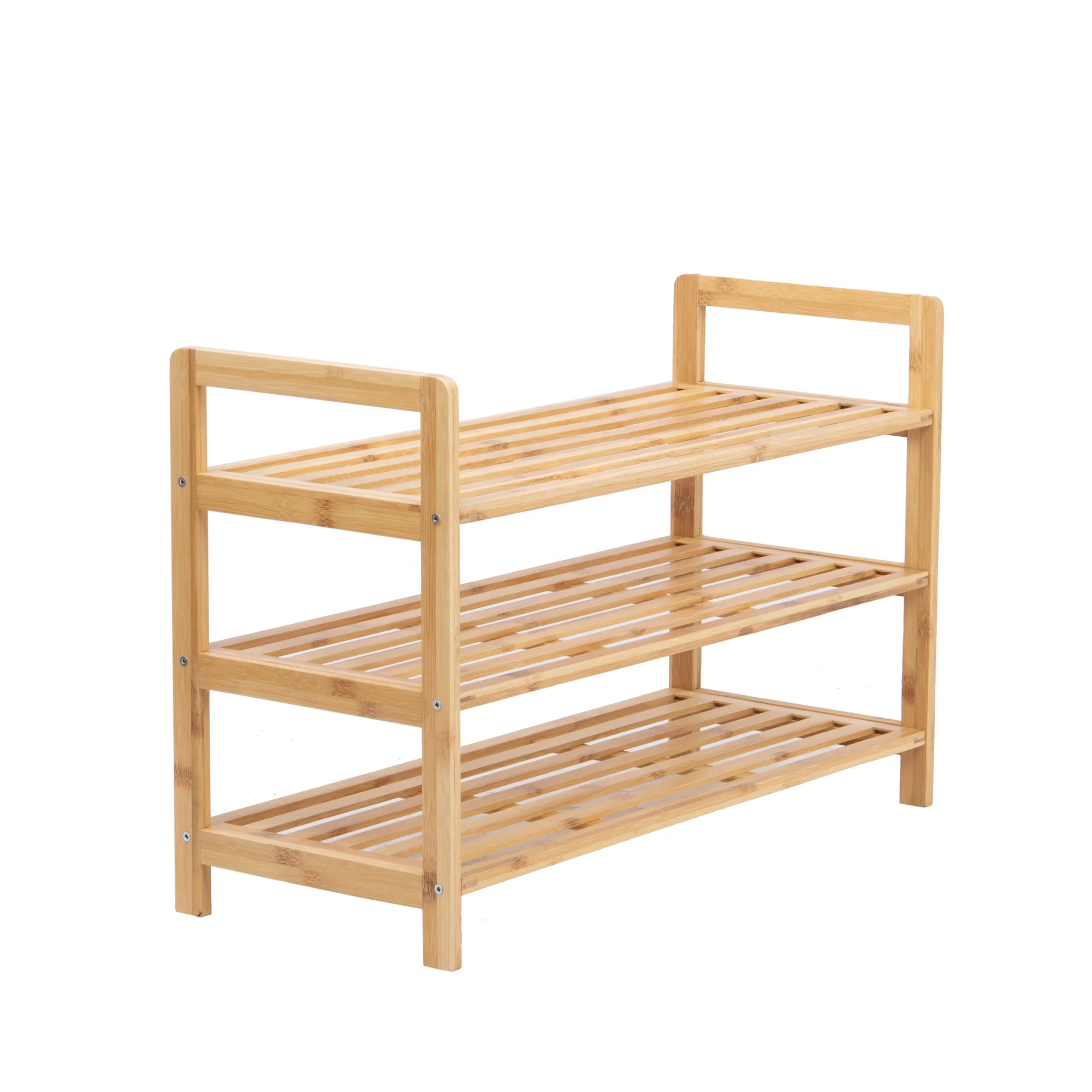 Minimalist 3 Tiers Bamboo Shoe Rack/Bamboo Storage Organizer Shelves