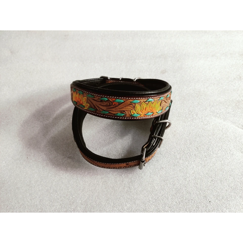 Dog Collar Leather Spiked Stud Spiked Customised Leather Dog Collar With Buckle For Pet Dogs