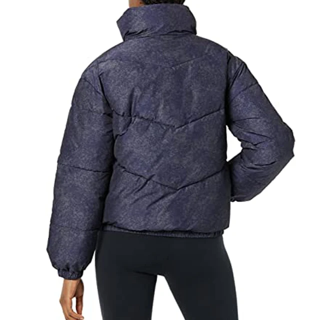 Wholesale Customized Printing Reversible Zip Up Jacket padded puffer coat women puffer jacket Thick casual Puffer Jacket