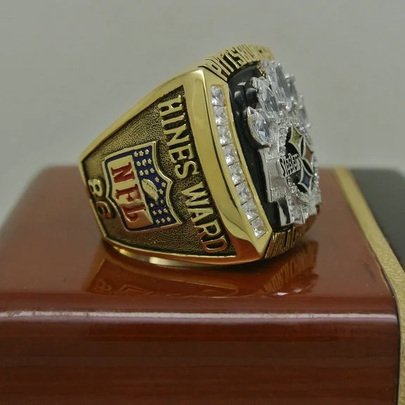 2005 XL чемпионское кольцо Pittsburgh Steelers унисекс 925 серебряный бриллиант позолоченный классический свадебный помолвка
