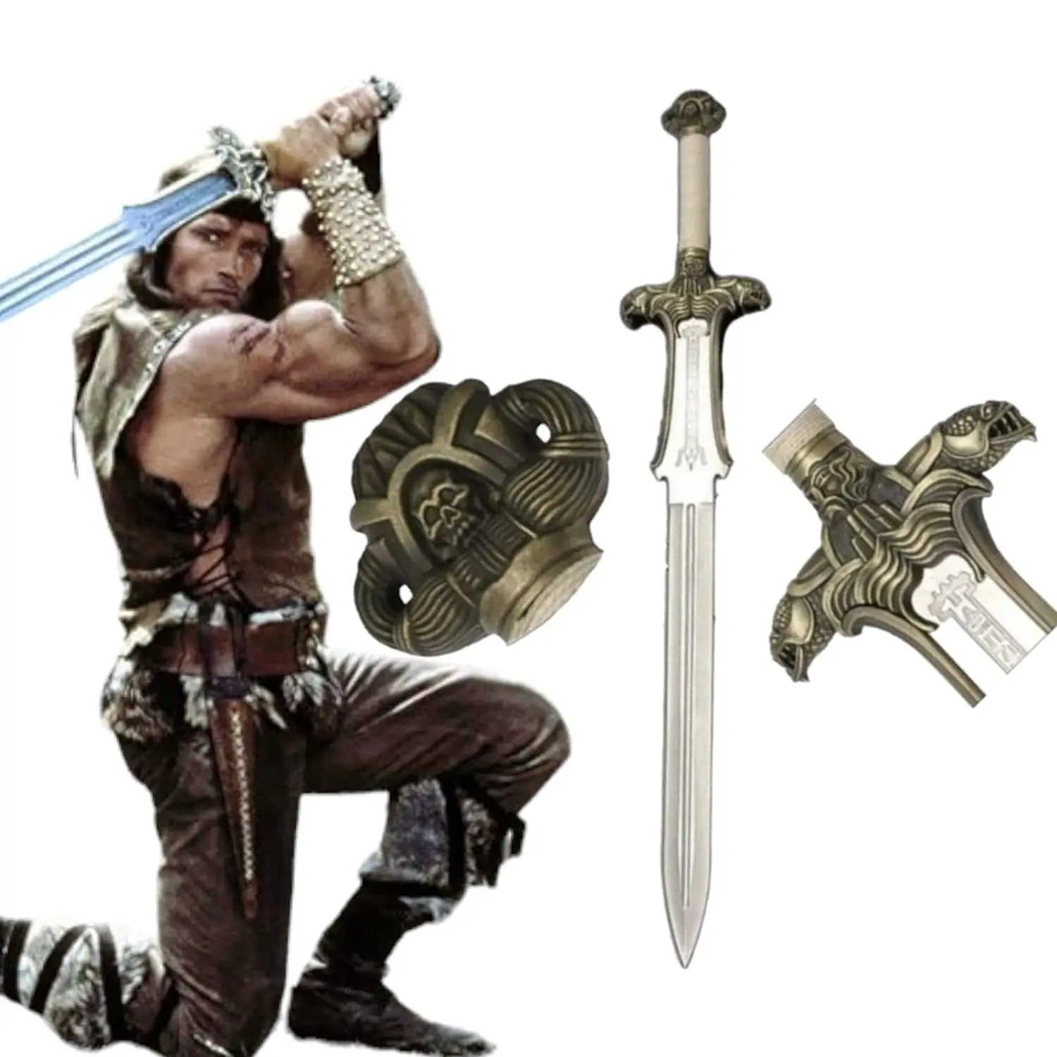 Conan The Barbarian Sword Real 5160 Carbon Steel Leather Sheath Full Tang  King Sword Medieval Fantasy Atlantean Sword Prop