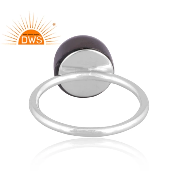 Best Selling Fine Sterling Silver Natural Hematite Gemstone Stackable Ring Custom Jewelry For Women Gift For Her