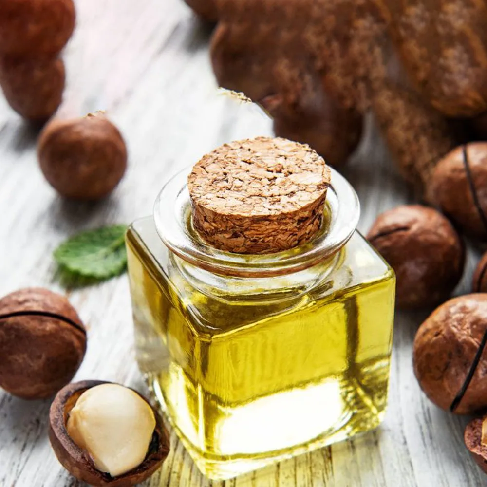 Export Quality Pure and Natural Macadamia Carrier Oil for Hair Cold Pressed Essential Oil from Indian Exporter