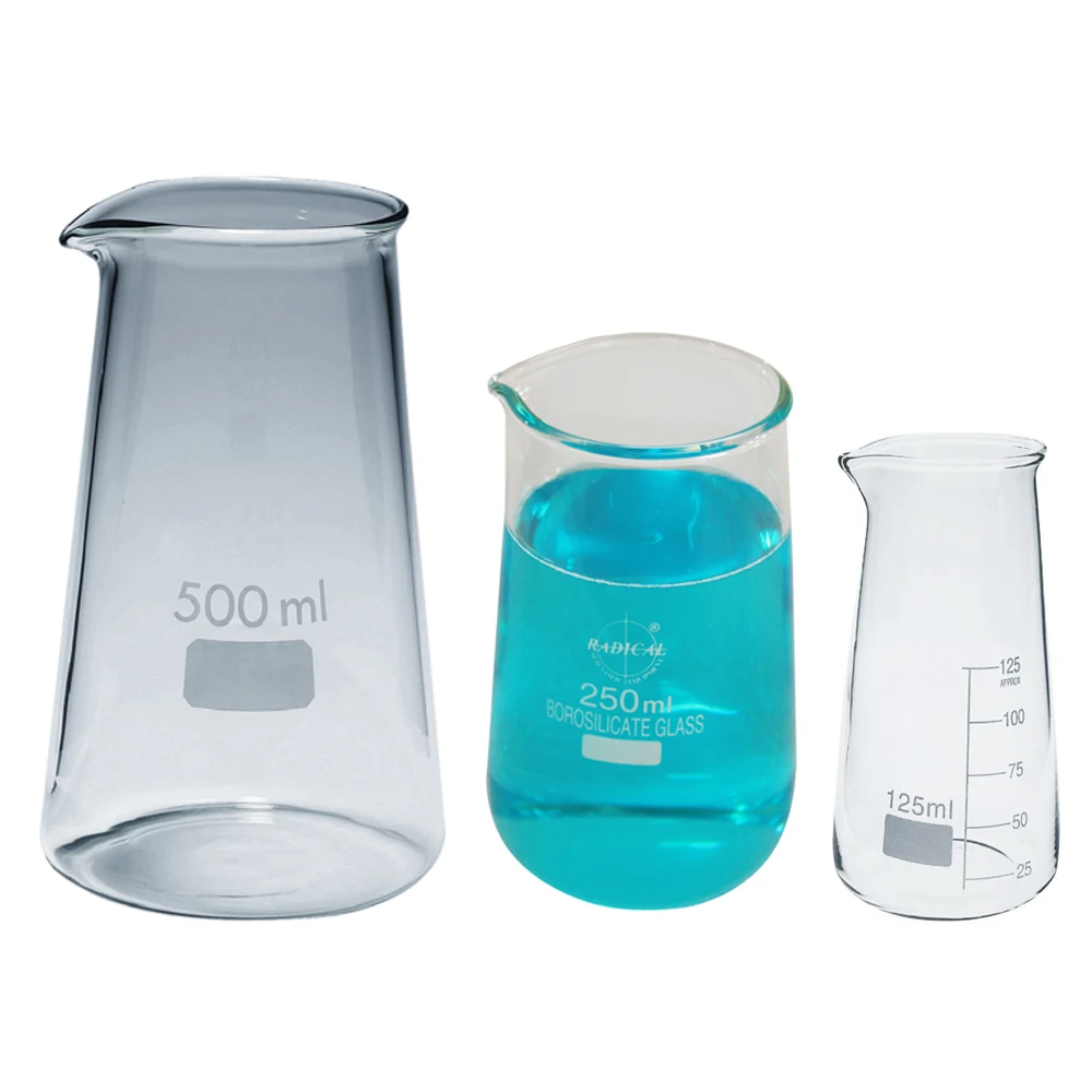 Conical Beakers with Spout high quality Clear laboratory borosilicate glass beaker Radical