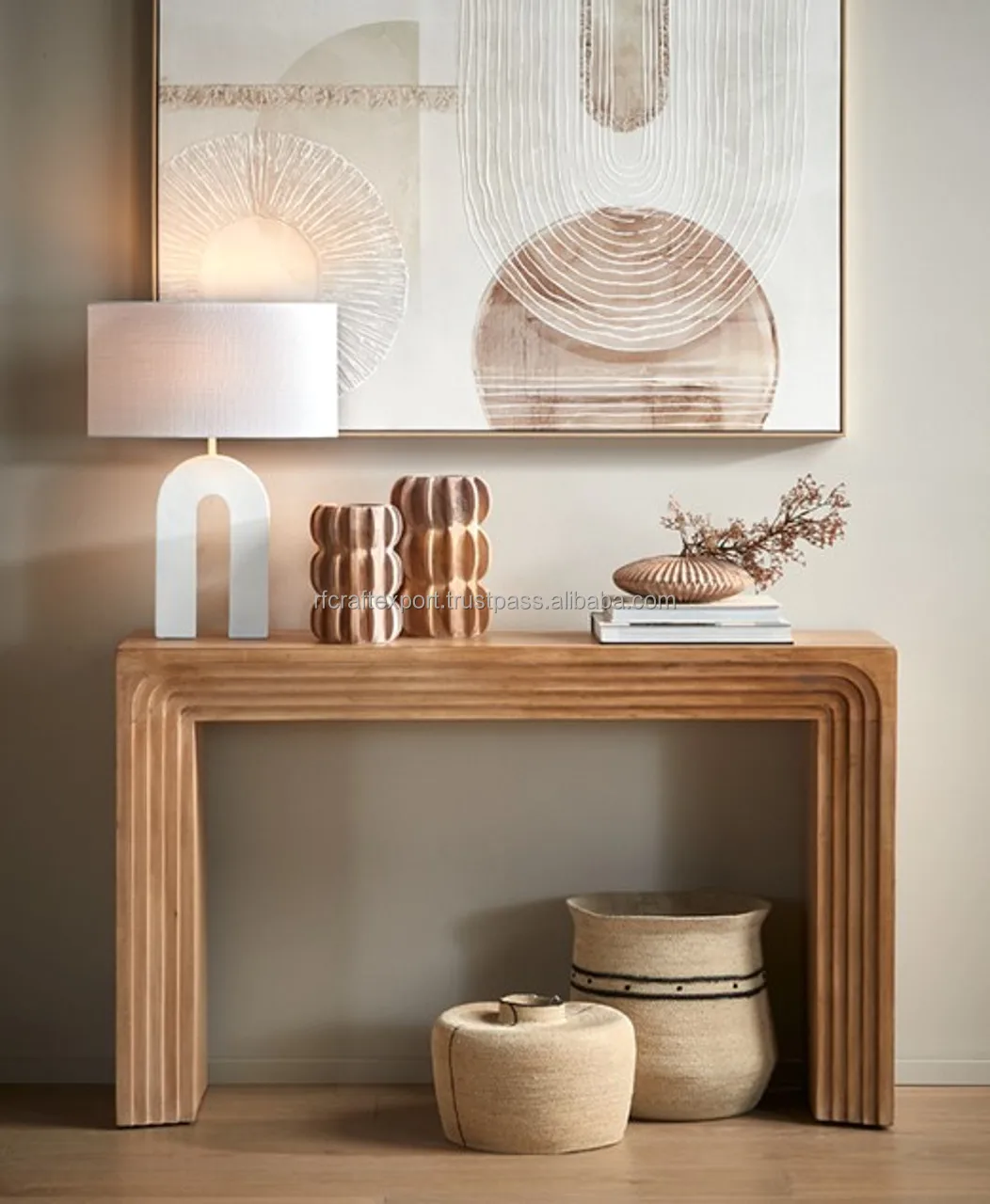 New Modern Luxury Design Wood Wall Mounted Mirror Simple Design Customized Shape & Wood Mirror From India by RF Crafts